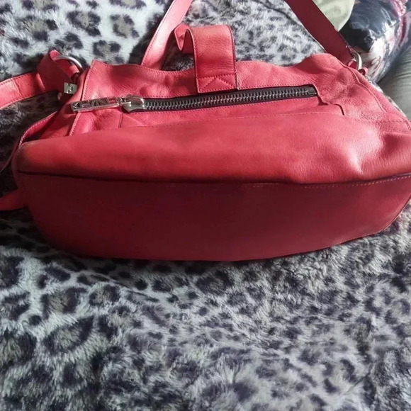 Kenzo | Pink Red Leather Kalifornia Shoulder  Crossbody Bag with Bold Hardware - Picture 13 of 16